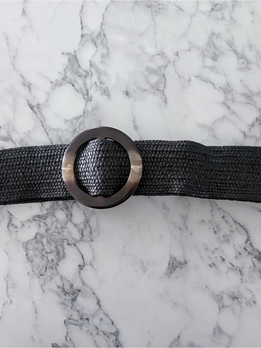 Nine West Black Stretch Belt Tortoise Buckle XXL